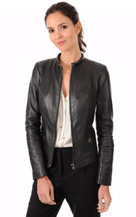 veste en cuir femme cintrée