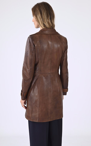 Trench cuir cognac