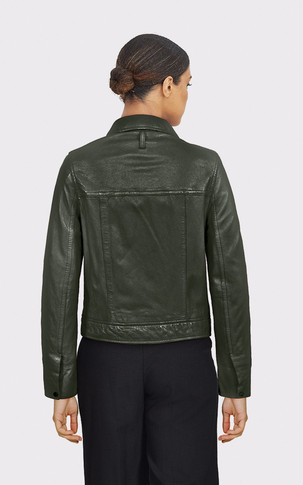 Blouson cuir Nubie vert foncé