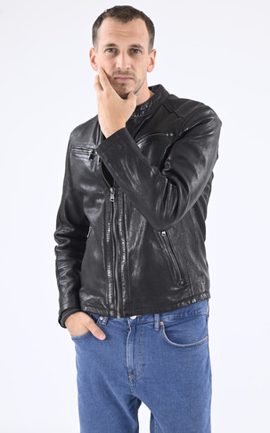 Blouson cuir Gafino Black