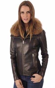 Blouson Cuir Femme Col Fourrure Blouson Cuir Femme Col Fourrure
