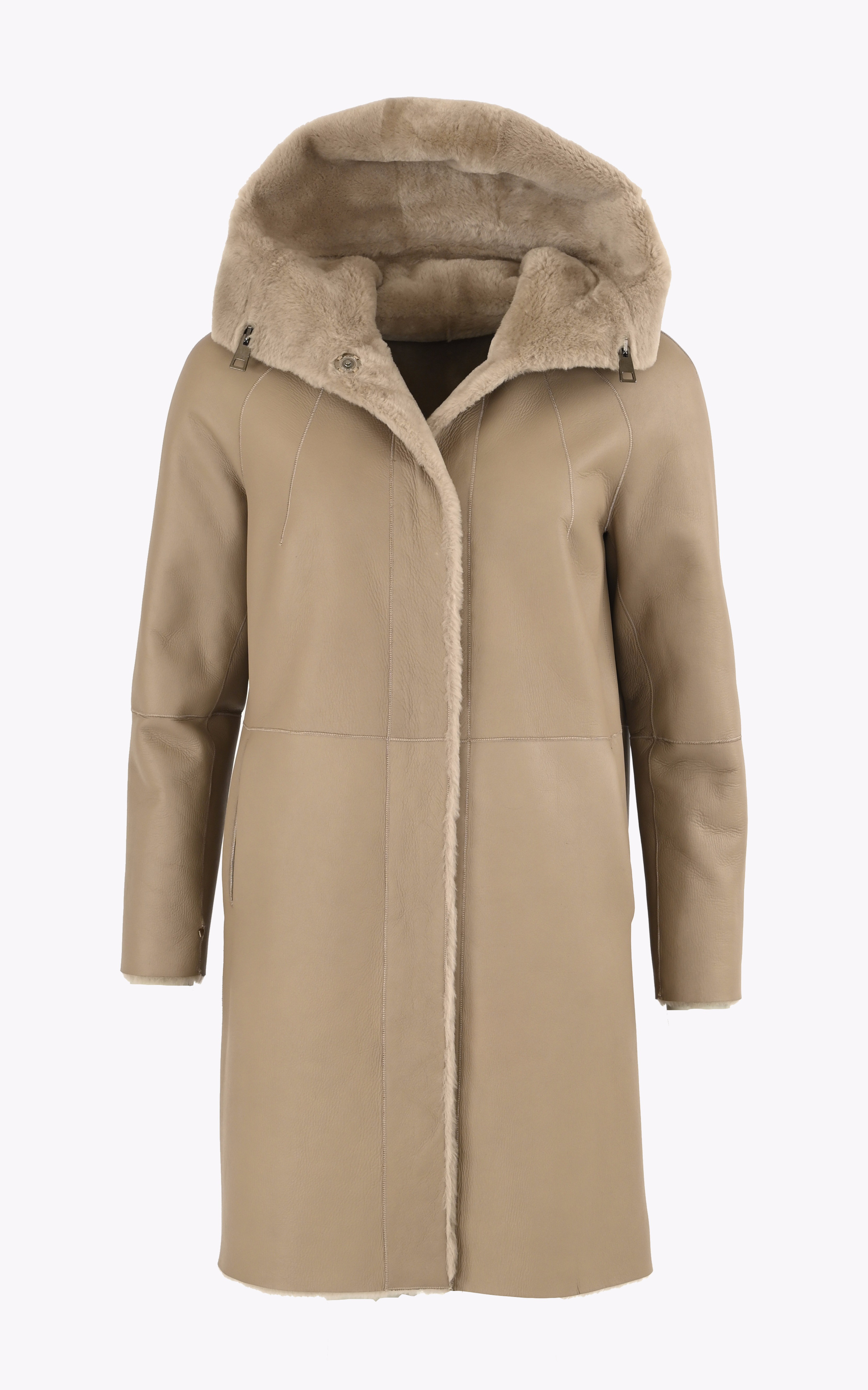 Manteau réversible agneau sable Suprema