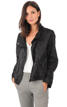 Blouson Aspect Daim Noir Femme Blouson Aspect Daim Noir Femme