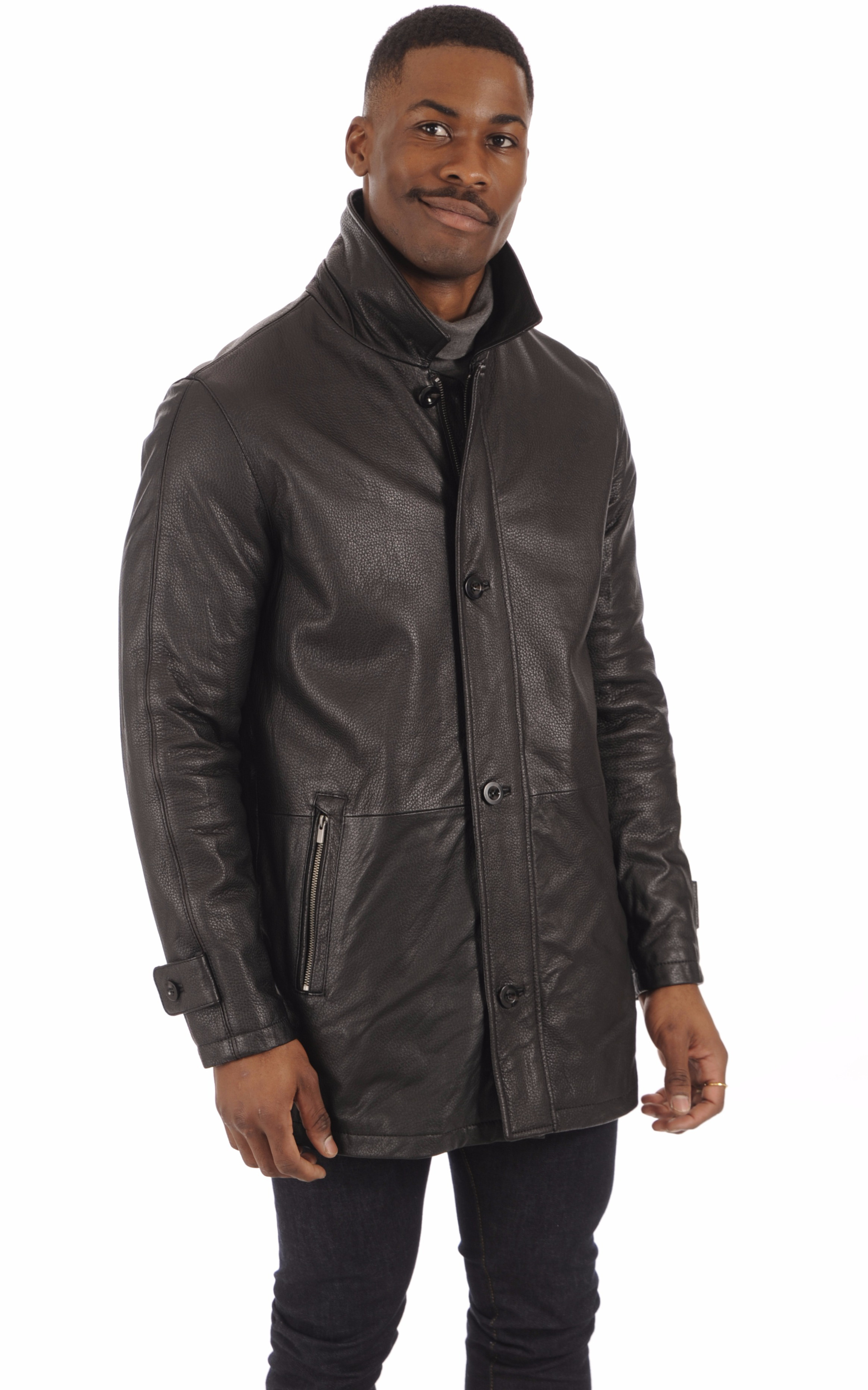 Surveste Chaude Cuir Grainé Noir Smarty