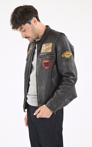 Blouson moto vintage Martinez noir