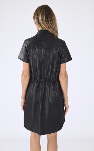 Robe cuir agneau noir