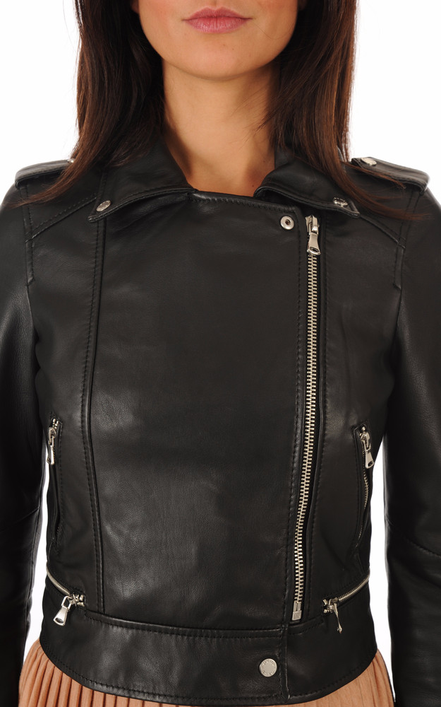 Blouson Yoko en cuir noir Oakwood