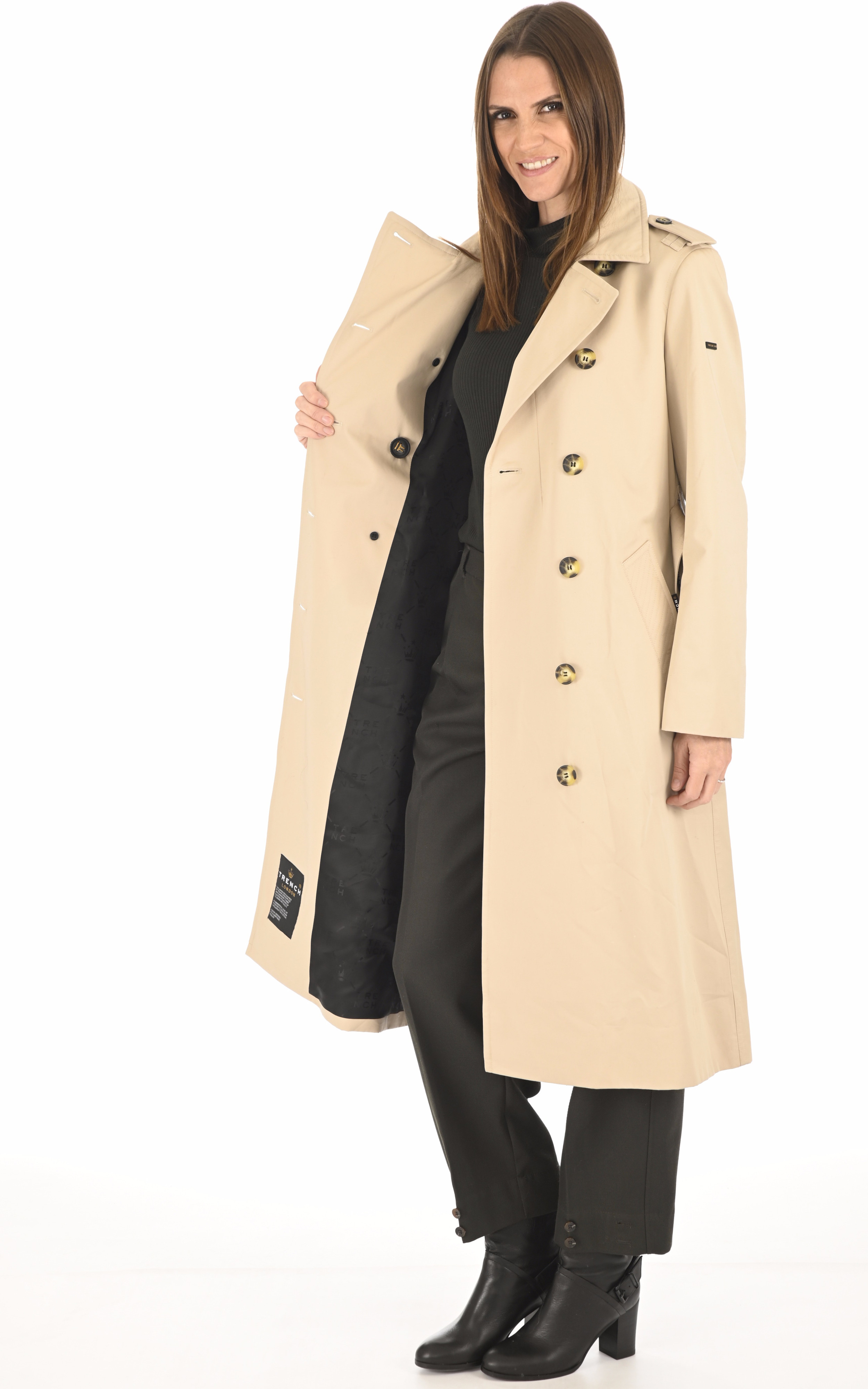 Trench long The Godess noir Trench London