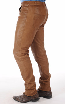 pantalon homme cuir marron