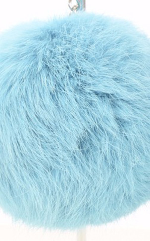 Porte-clé Xena fourrure turquoise