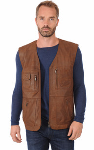 Gilet en cuir discount homme sans manche