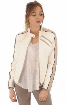Blouson Motard Femme Cuir blanc Blouson Motard Femme Cuir blanc