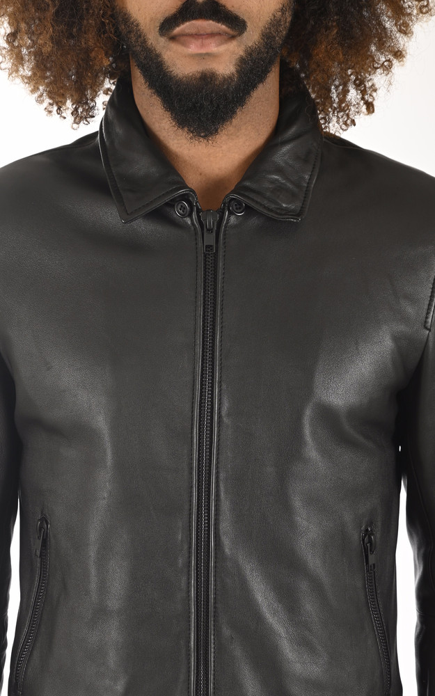 Blouson Random noir col mouton Serge Pariente