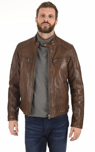 Blouson Collins Cognac Daytona 73 - La Canadienne - Blousons Cuir Cognac