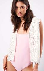 Gilet crochet écru