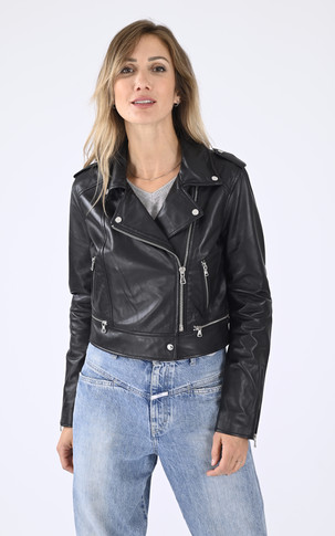 Blouson Yoko en cuir noir