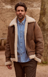 Veste daim mouton homme new arrivals