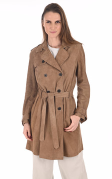 Trench velours sable