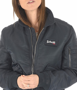 Bomber 210100 RS marine Schott La Canadienne Blousons Textile Navy