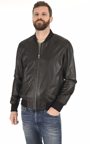 Teddy cuir agneau noir