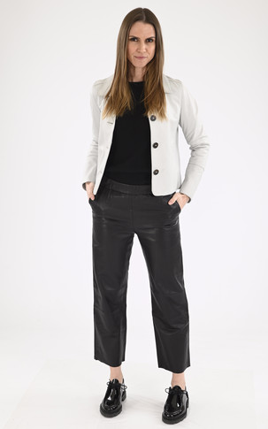 Pantalon large Sarah agneau noir