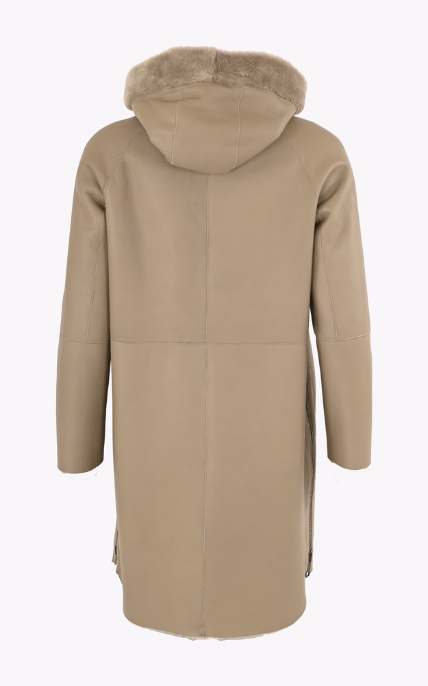 Manteau réversible agneau sable Suprema