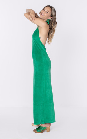 Robe longue éponge vert