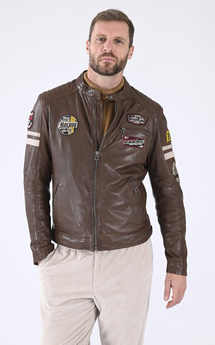 Blouson motard Limerock marron