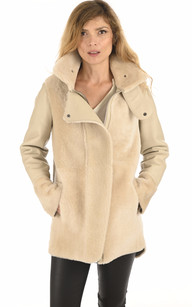 Peau lainee agneau beige Ventcouvert La Canadienne Vestes et 3 4 Peau Lainee Beige