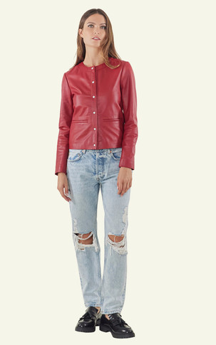 Spencer Caroline agneau rouge