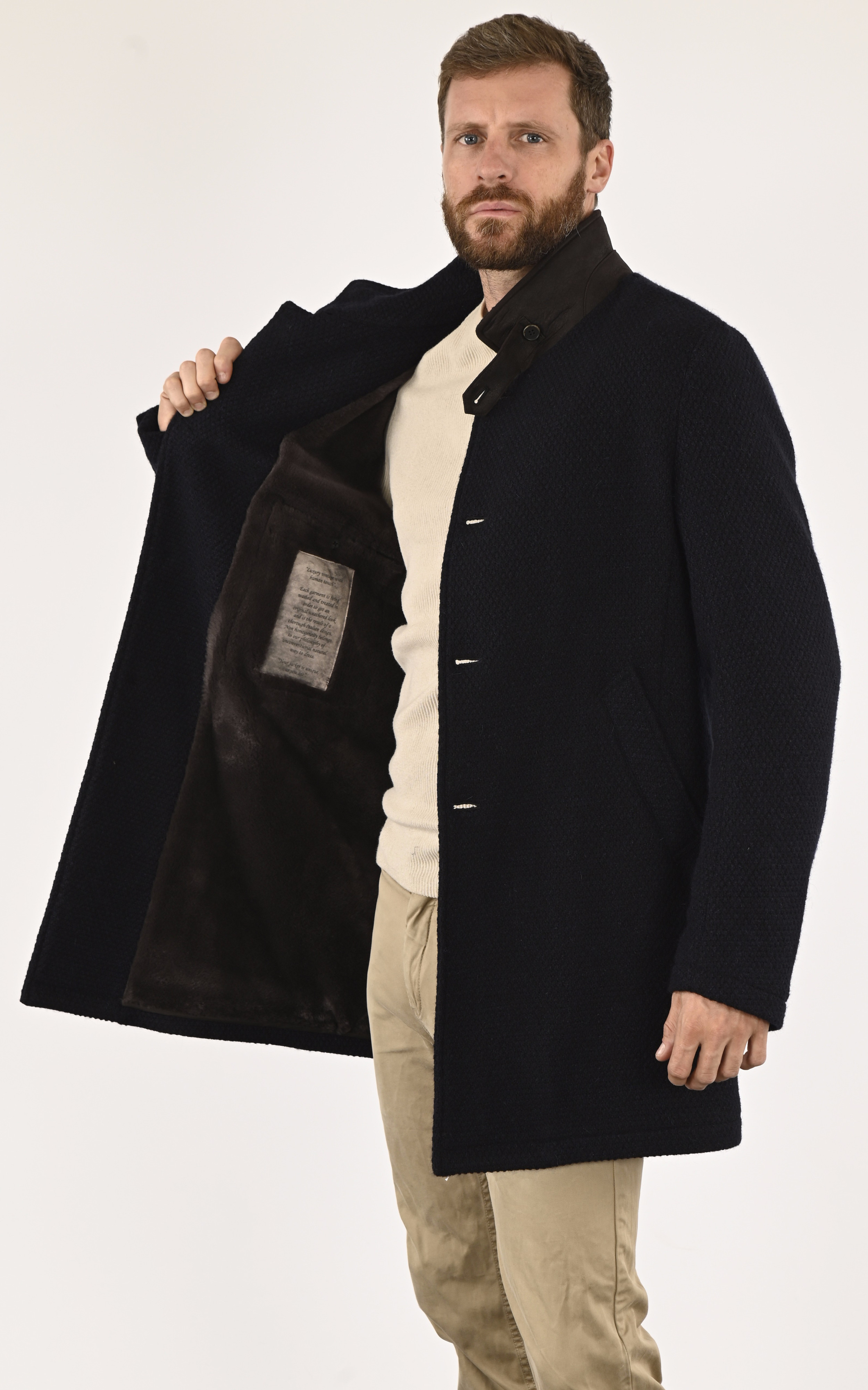 Manteau élégant laine marine Gimo's