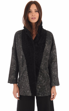 Veste Kimono Réversible Mouton Noir Veste Kimono Réversible Mouton Noir
