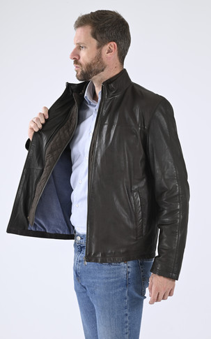 Blouson confort agneau marron