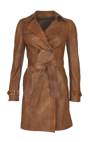 Trench cuir cognac