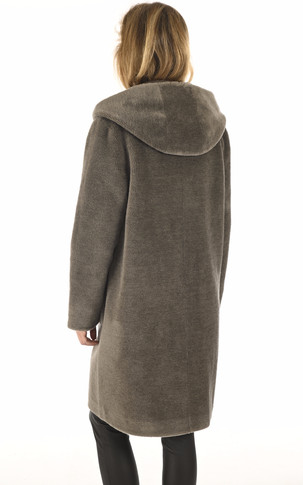 Manteau laine Angelique réversible gris
