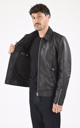 Blouson LCTAMPA cuir noir