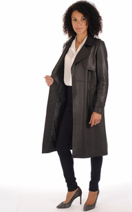 Trench Cuir Noir Femme Giorgio Mario La Canadienne Manteaux