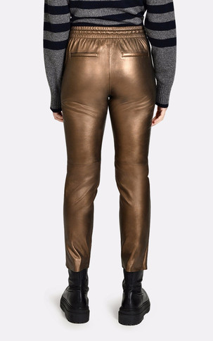 Pantalon jogpant cuir gold