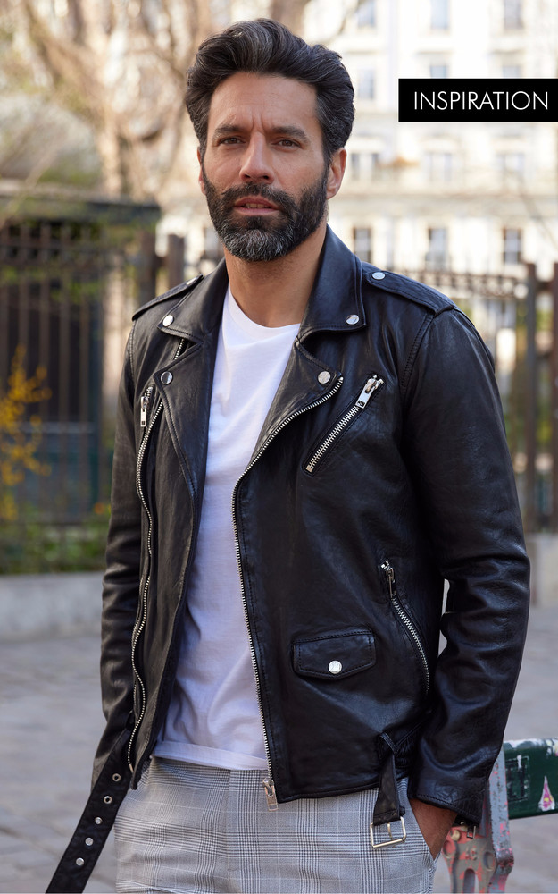 Blouson Lorenzo agneau noir Serge Pariente