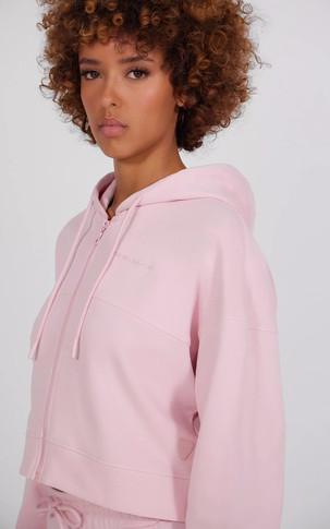Sweat zippé coton Amina rose