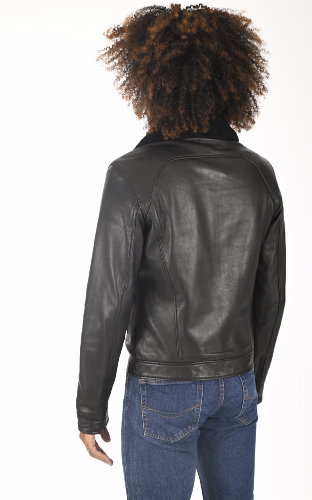 Blouson Random noir col mouton Serge Pariente