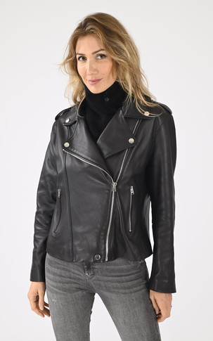 Blouson cuir confort noir