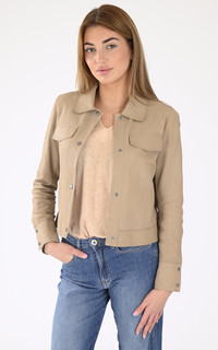 Veste cuir Ruby beige