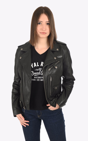 Blouson cuir Camden noir