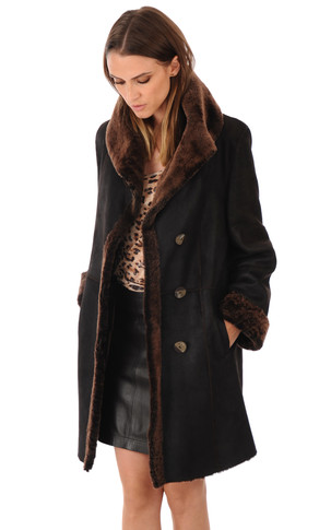 Manteau en merinos patiné