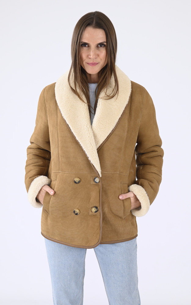 Caban peau lainée camel La Canadienne