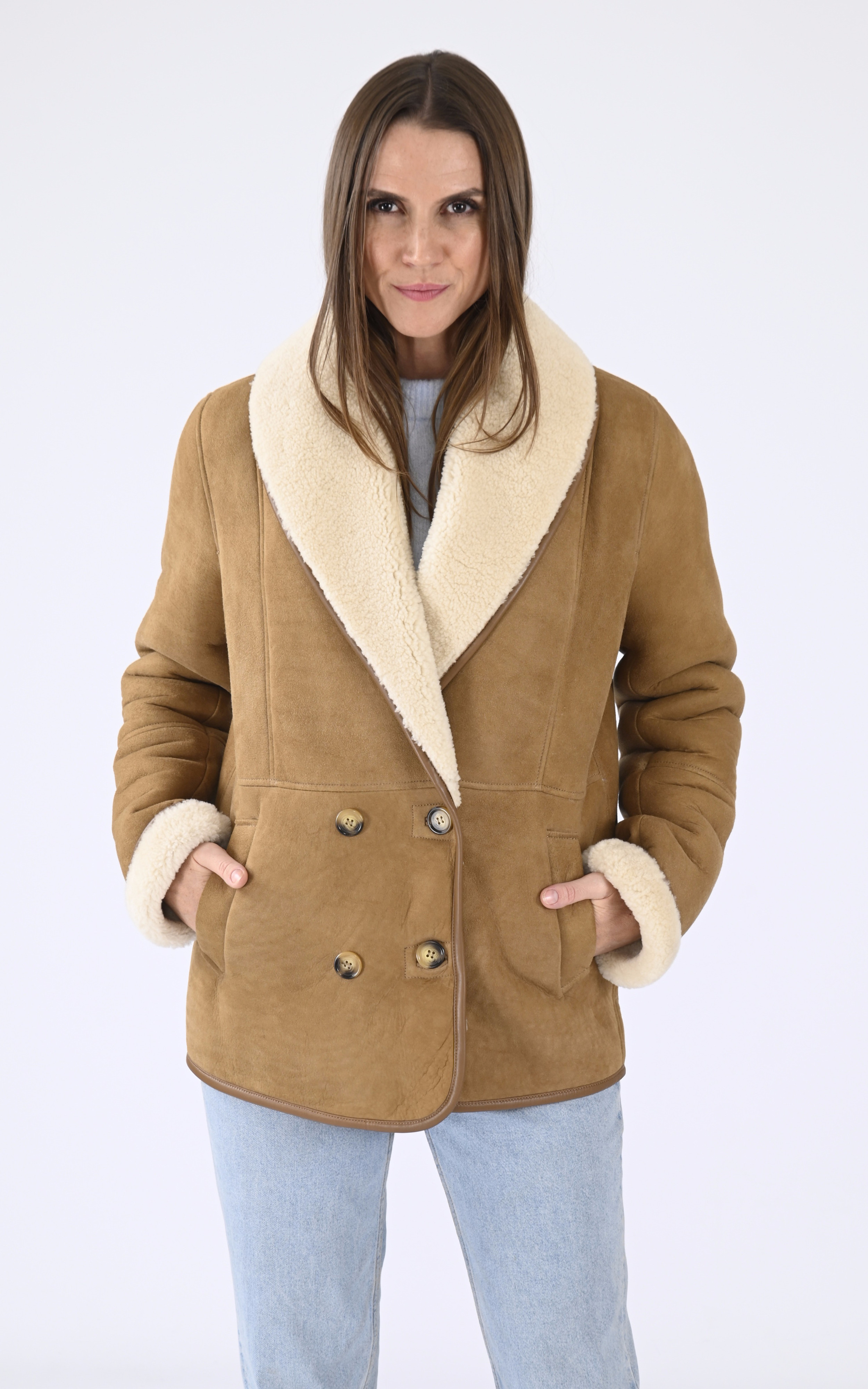 Caban peau lainée camel La Canadienne