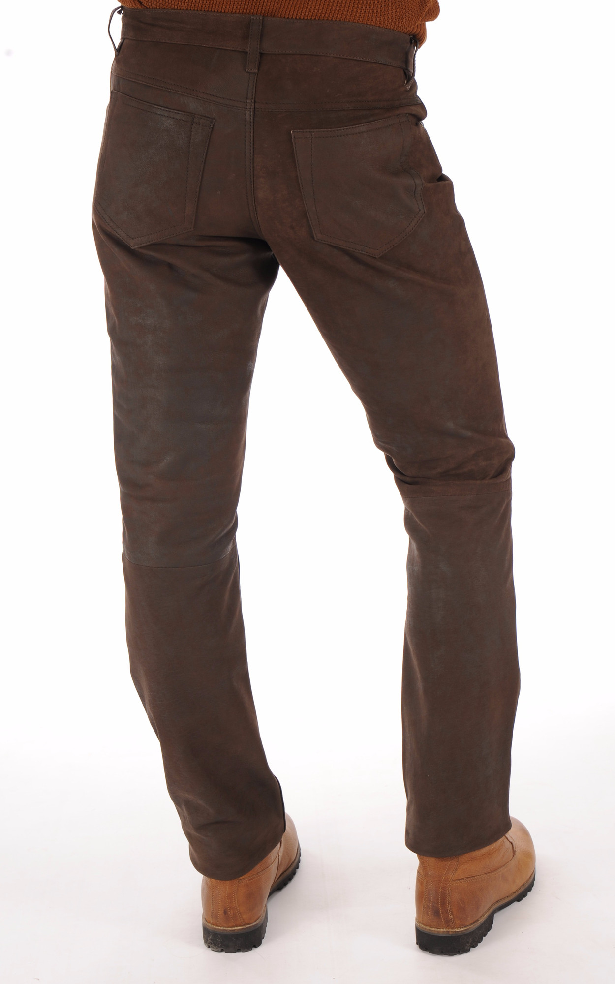 Pantalon cuir 2025 homme marron