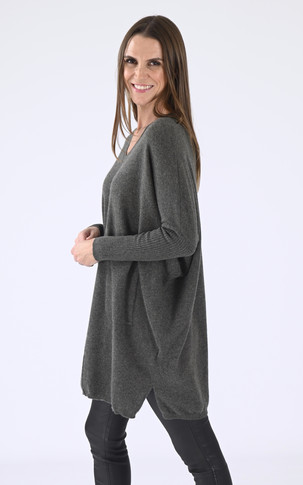 Robe pull cachemire kaki