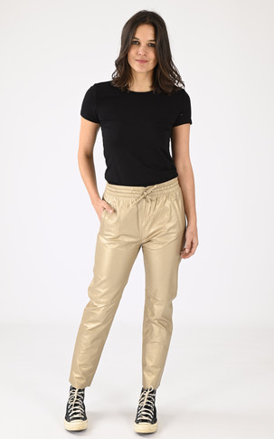 Pantalon jogpant cuir bronze